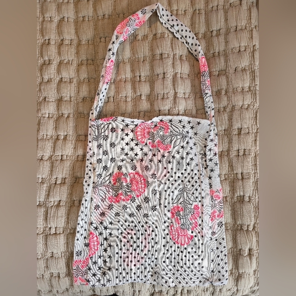Free People Bag Gauze Boho Reusable Shopping Tote Floral